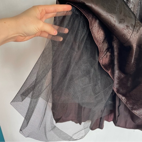 Gunne Sax by Jessica McClintock Vintage Black Velvet Strapless Dress Floral M - Picture 9 of 16